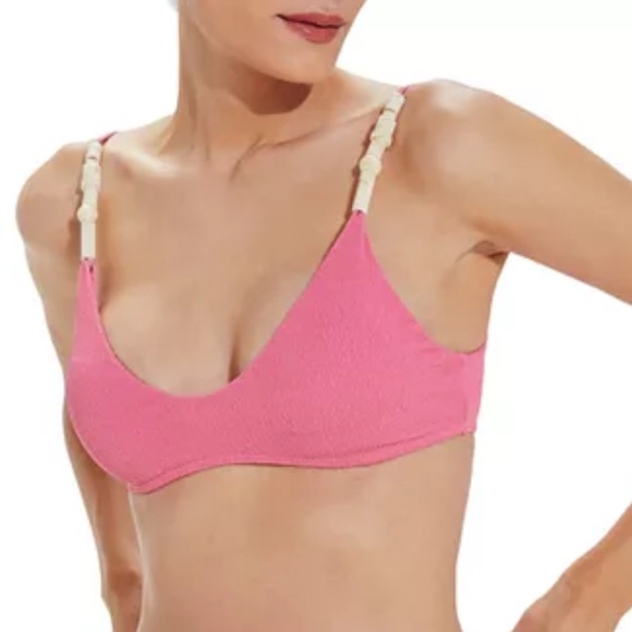 Vix Paula Hermanny Swimwear Zene Li Bikini Top in Pink Size Small - Picture 10 of 10